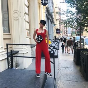 ASTR the Label orange jumpsuit romper Anthropologie